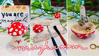 Making Mushroom Themed Home Decor with Air Dry Clay