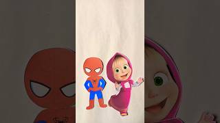 Red Masha Spider Man Face Add masha spiderman artandcraft drawing ytshorts