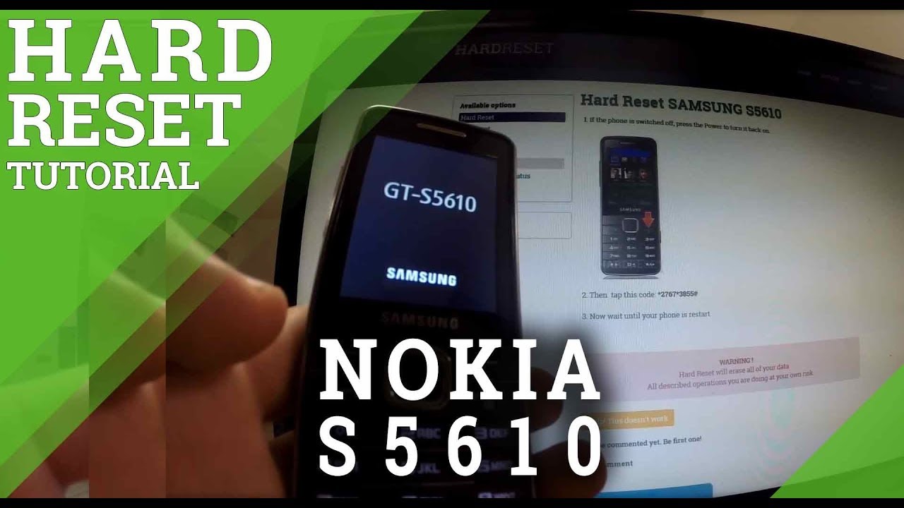 Hard Reset SAMSUNG S5610 - master reset tutorial - YouTube