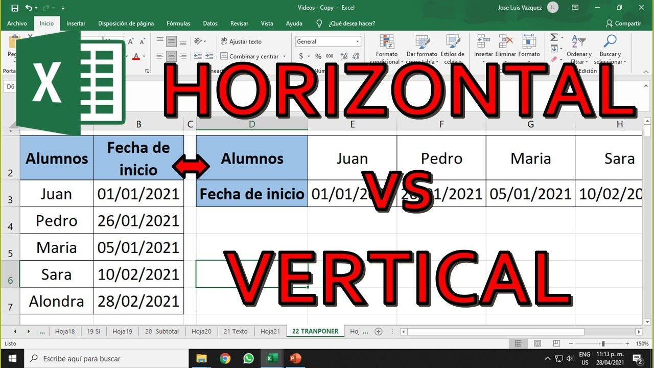 Excel Spreadsheets Help Horizontal to vertical formula across sheets
