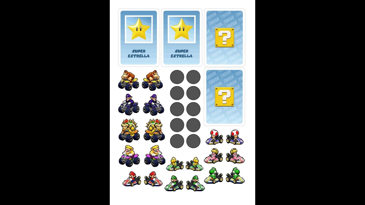 Mario Kart Juego De Mesa Plantillas