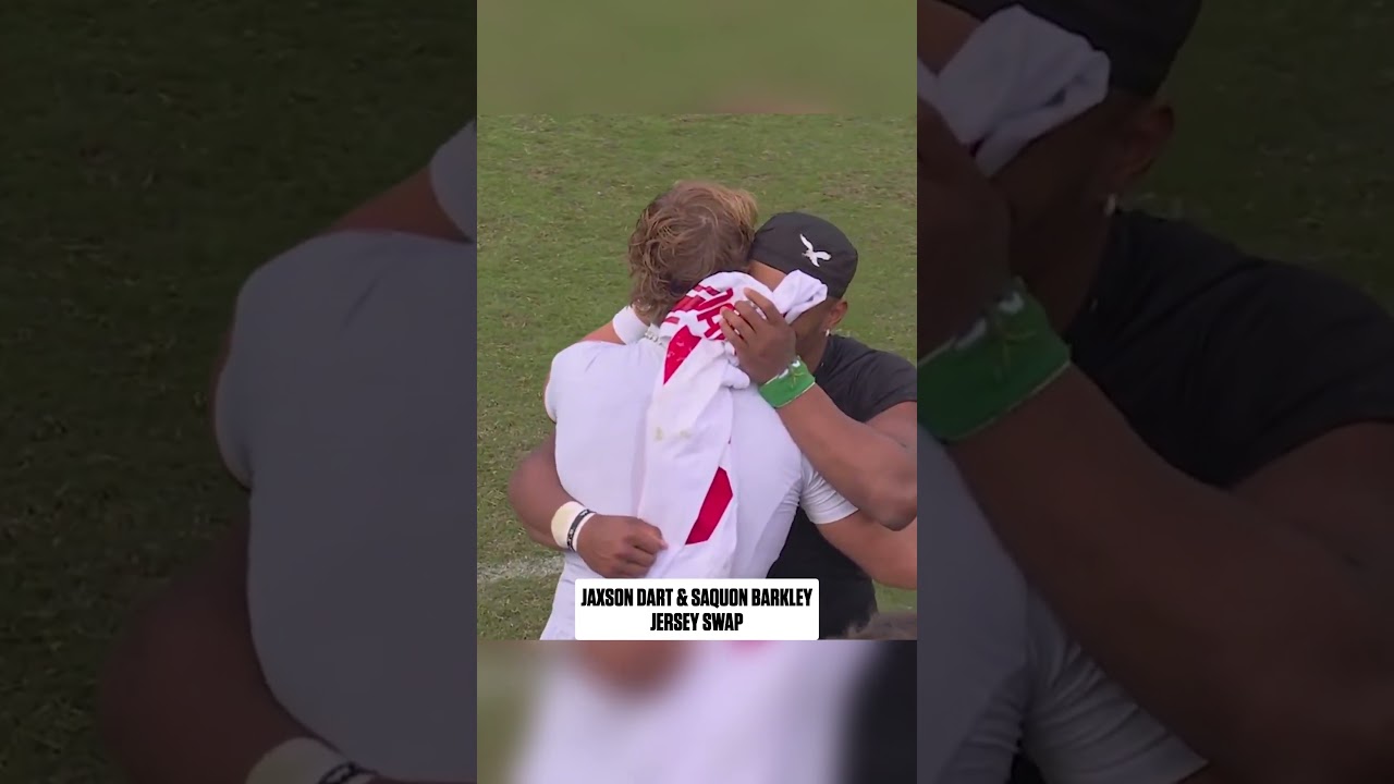 Saquon Barkley & Jaxson Dart jersey swap 💯