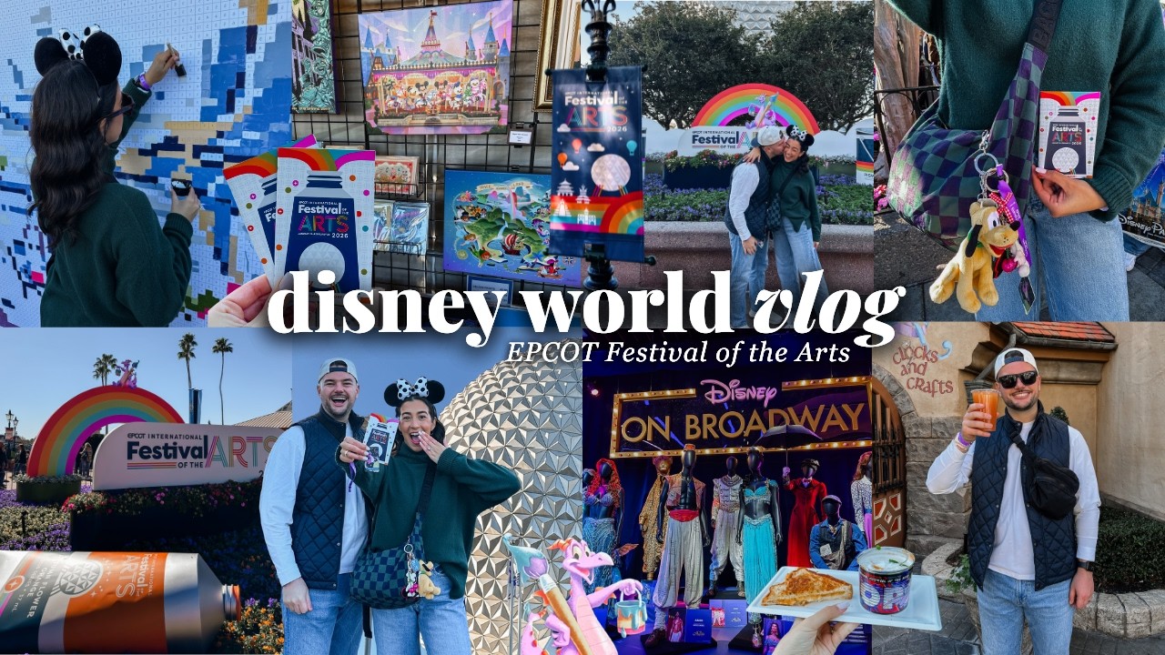 DISNEY WORLD VLOG! Epcot's Festival of the Arts, trying festival foods, painting, art crawl & more!