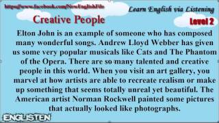 Learn English via Listening Level 2 Unit 42 Creative People