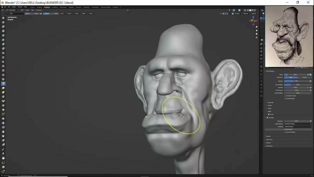 Made In Blender Sculpting Funny Head In blender YouTube