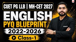 CUET PG LLB &amp; MHCET 2027 English PYQs | 2022-2026 Previous Year Questions | Class-1