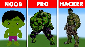 NOOB VS PRO VS HACKER Minecraft Pixel art Hulk
