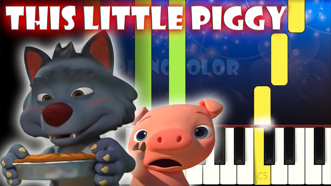 THIS LITTLE PIGGY - Cocomelon Nursery Rhymes | Piano Tutorial | Karaoke ...
