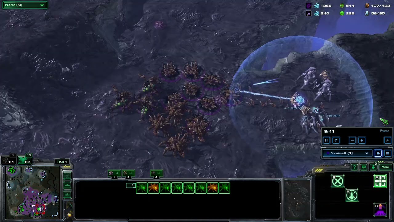 StarCraft II - Zerg vs Protoss (Elite AI) - BURIAL GROUNDS
