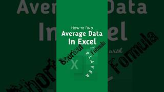How to find Average value in Excel Shortkey and Formula | Short cut of Average | #excelplayer