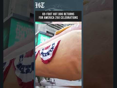 Video 65-Foot Hot Dog Returns To Times Square For America 250 Celebrations And Public Display |