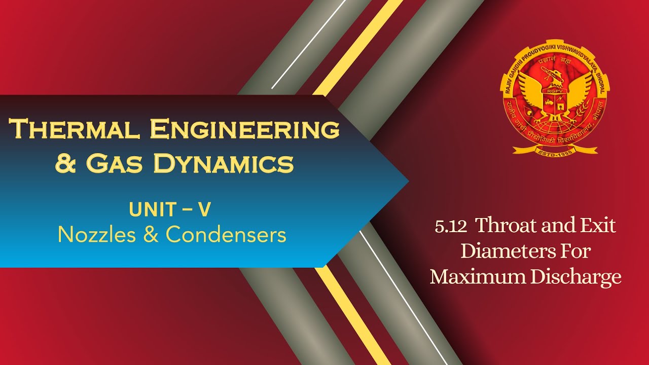 5.12 Throat & Exit Diameters For Maximum Discharge | ME601 |