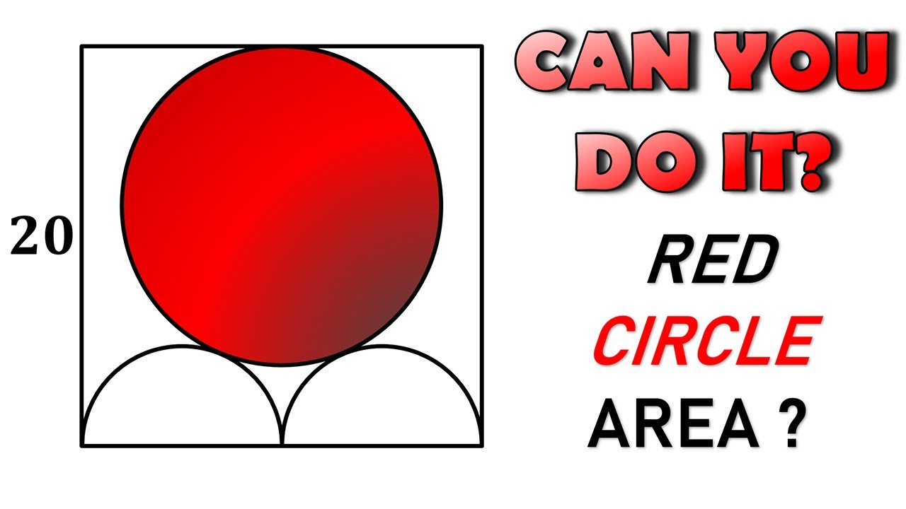 Сможете ли вы найти площадь красного круга? | Геометрическая головоломка