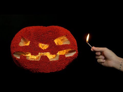 How to Make Amazing Halloween Pumpkin from 100,000 Matches