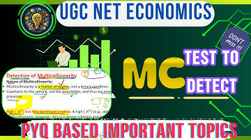 lecture 12||Multicollinearity DETECT TEST with PYQ||UGC NET ECONOMICS