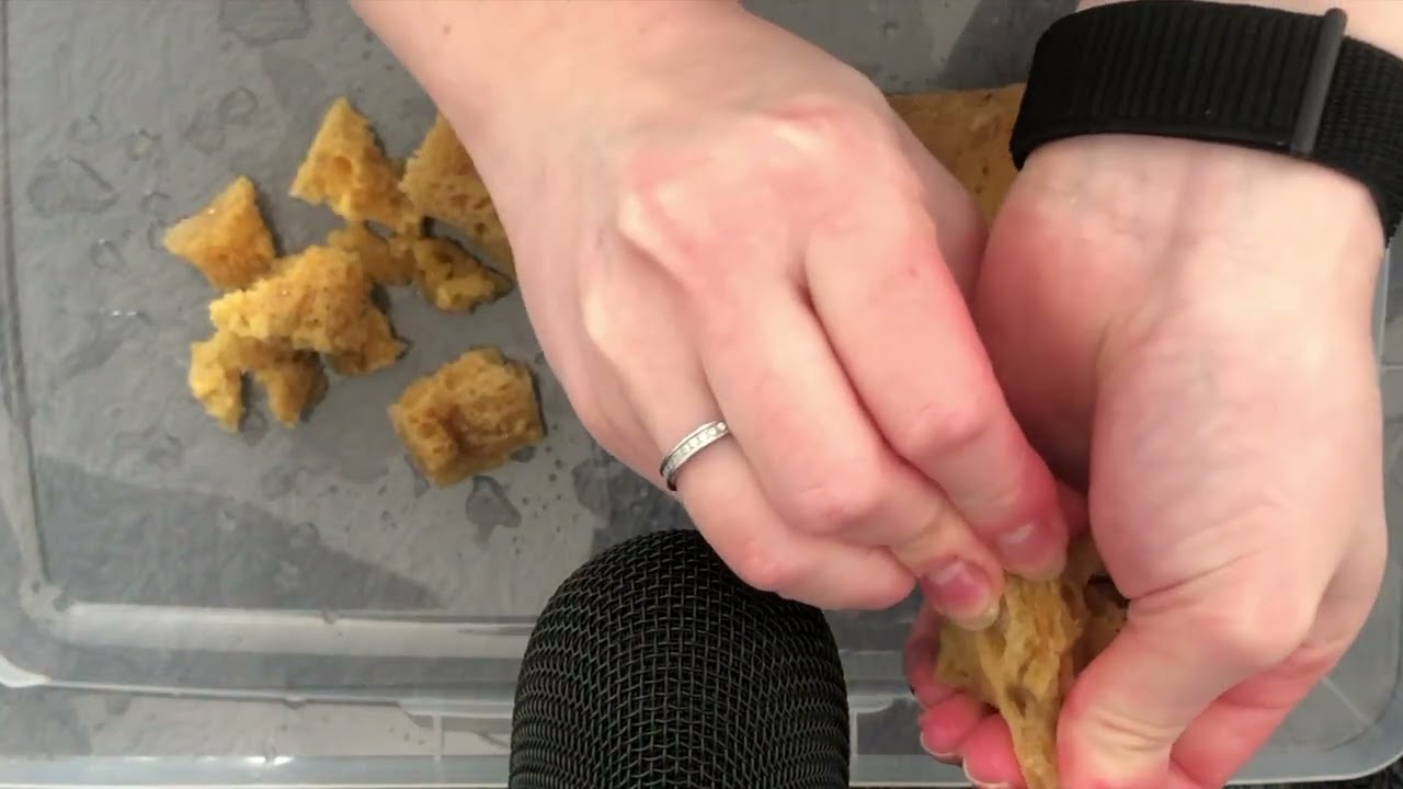 EXTRA Frozen sponge scratching, squeezing and tearing (no talking) | ASMR
