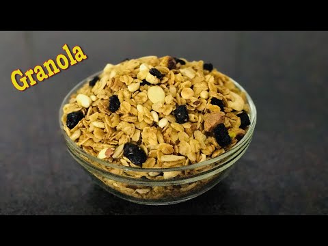 Healthy Granola Recipe in Malayalam |Stovetop/No Oven Oats Granola |Nishi's Kitchen Vlogs || Rec 598