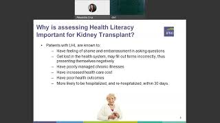 IPRO ESRD: Health Literacy Assessment for Kidney Transplant