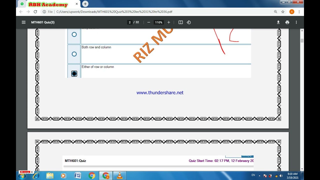 MTH601 Quiz final term and mid term Grand quiz
