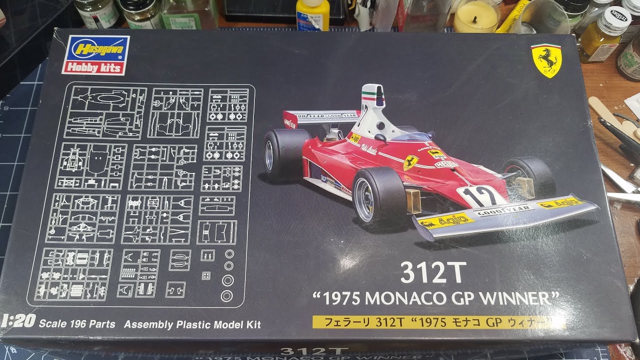 HASEGAWA フェラーリ312T 1975モナコGPウィナー A LOOK INSIDE THE BOX OF THE HASEGAWA 1/20 FERRARI 312T 1975