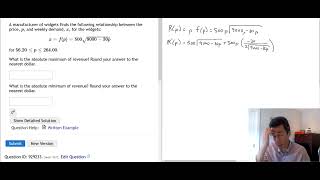Absolute Extrema of Revenue with Demand sqrt(a-bp)