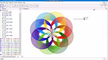 How to construct colorful flower with gradient color by GeoGebra || GeoGebra Tutorial