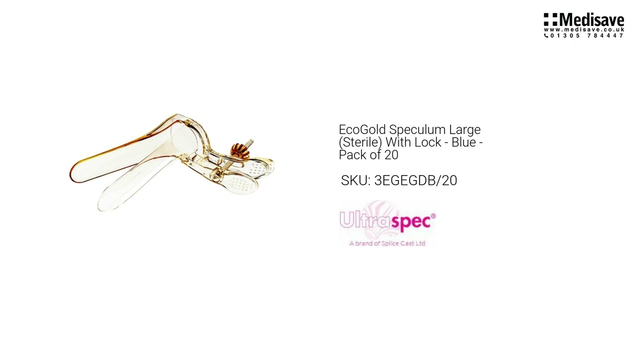 EcoGold Speculum Large Sterile With Lock Blue Pack of 20 3EGEGDB 20
