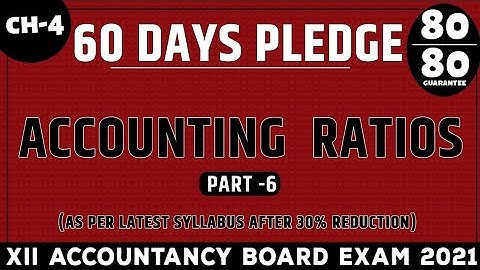 Accounting Ratios Part 6. CH- 4 Class 12th Accounts for Board Exam 2021.#60DAYSPLEDGE full syllabus