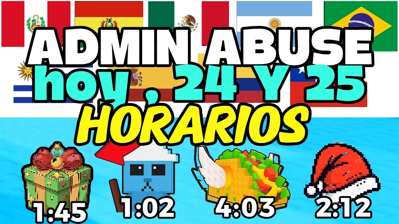 HOY, 24 Y 25 NUEVOS ADMIN ABUSE 24 Y 25 DE DICIEMBRE  EN ROBA UN BRAINROT HORARIOS
