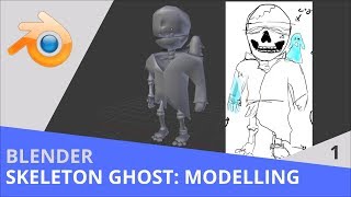 Blender 3D - Cartoon Skeleton Ghost - Part 1 Modelling