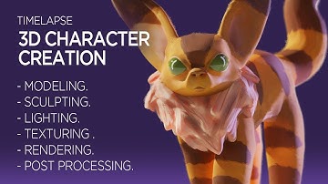 3D Character Creation - Timelapse - Modeling, sculpting, lighting, texturing and rendering