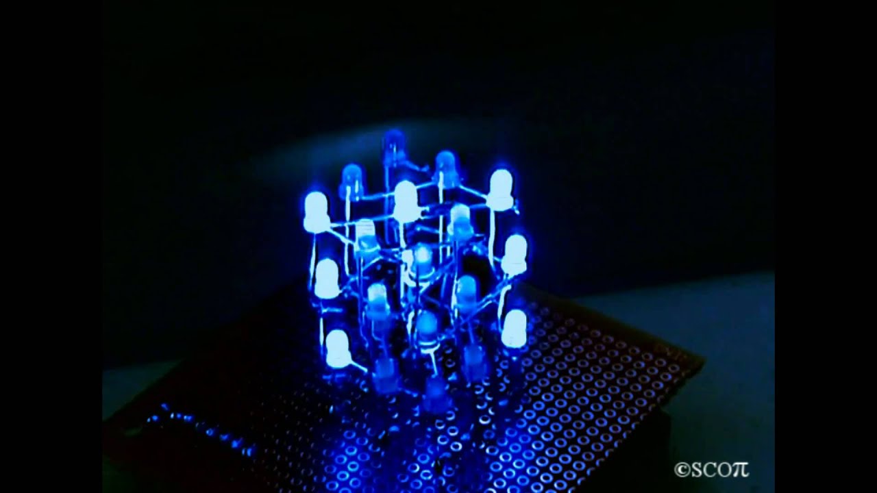 Blue 3x3x3 LED Cube on Arduino YouTube