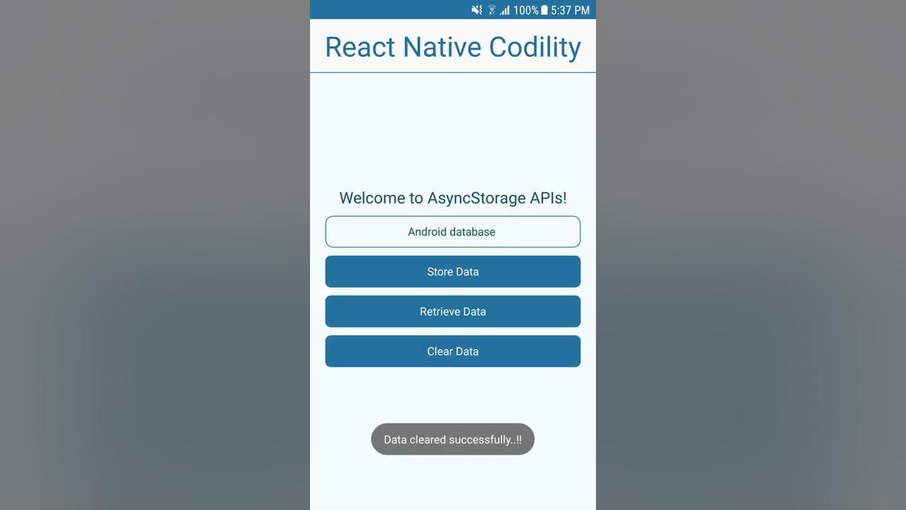 AsyncStorage React Native YouTube