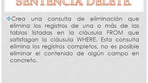 SENTENCIA DELETE