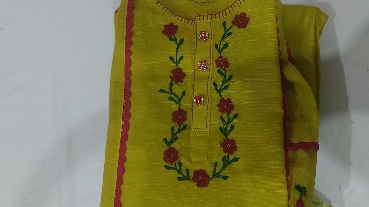 Hand embroidered kurta r farshi shalwar/ frock design/ insta inspireddress/ girls k kapru k design💡 