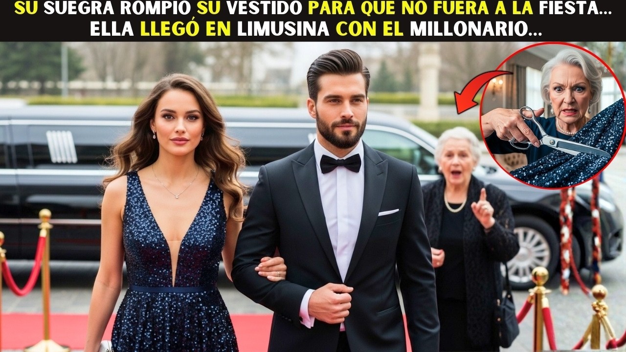 Su suegra rompió su vestido para que no fuera a la fiesta… ella llegó en limusina con el Millonario…