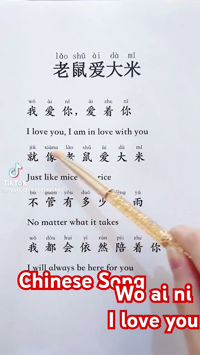WO AI NI- I LOVE YOU #taiwanlife #chinesesong #CCTO CHINESE TEACHER