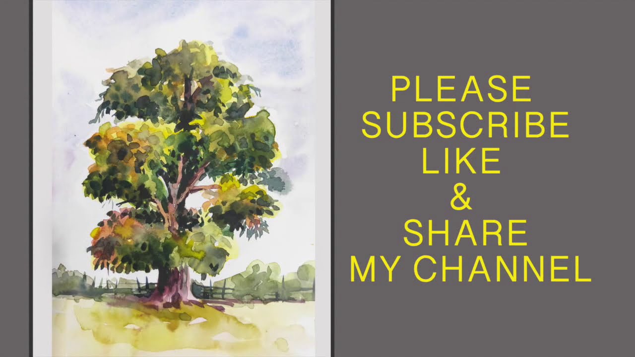 Tree study with Watercolor#painting#drawing - YouTube