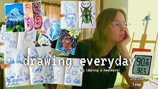 📚filling my sketchbook during a heatwave💦 ✸ Seattle Art Vlog 70