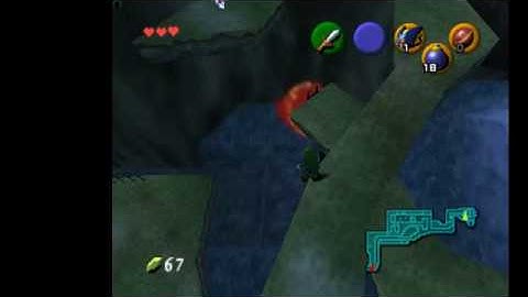 OoT- set up for ladder GS with bomb in Zora River