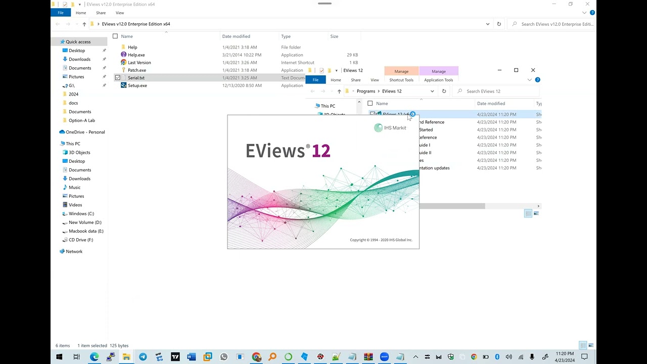 eviews12 install and patching