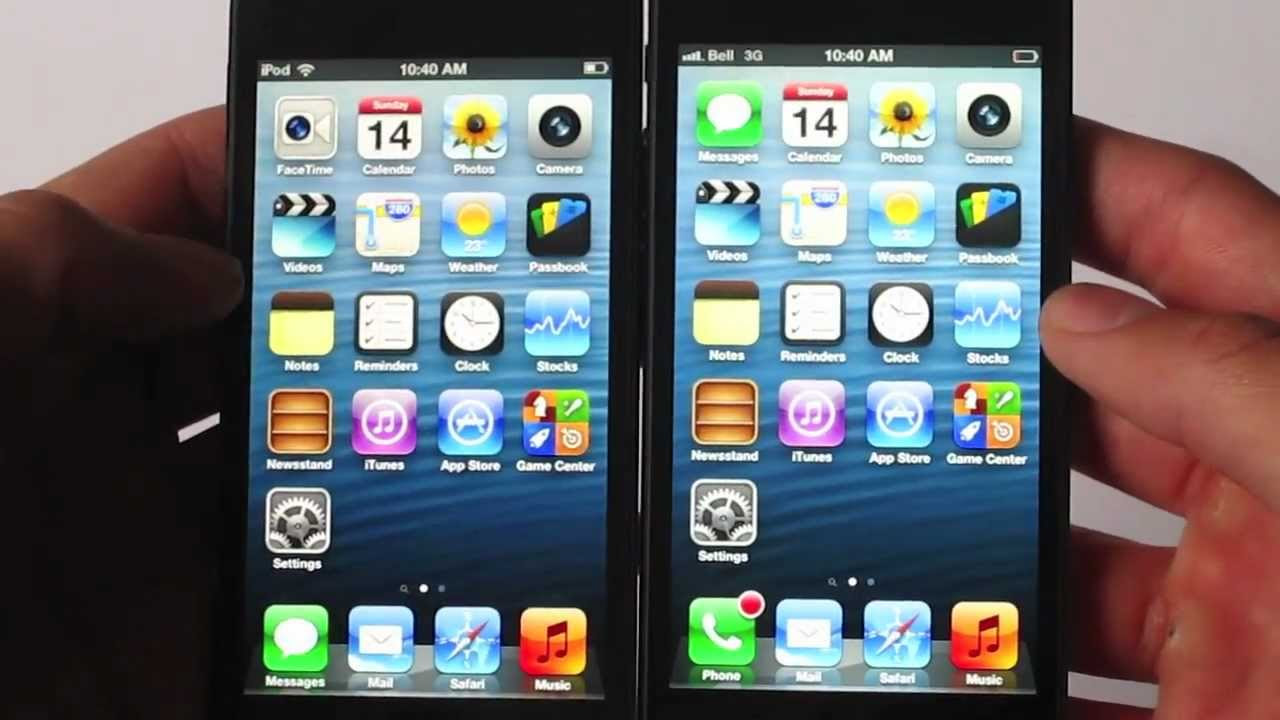 iPHONE 5 VS iPOD TOUCH 5G - YouTube