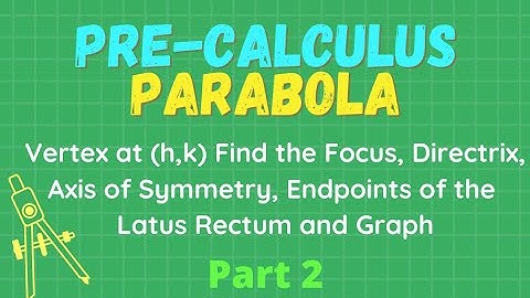 Vertex at (h,k) Find Focus, Directrix, Axis of Symmetry, Latus Rectum & Graph Pre-Calculus Parabola