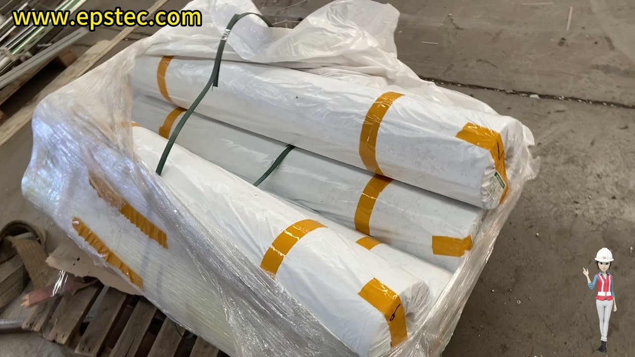 Five rolls of PE film delivered together with the 6-side EPS wrapping machine