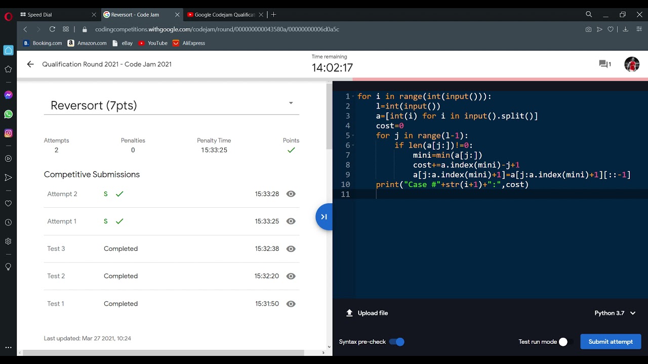 CodeJam2021 Qualification round