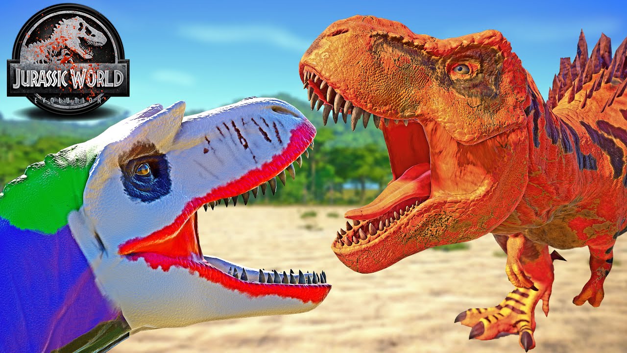 MAX LEVEL 40 T-REX vs Joker Albertosaurus, Captain America Spinosaurus 🌍 Jurassic World Evolution