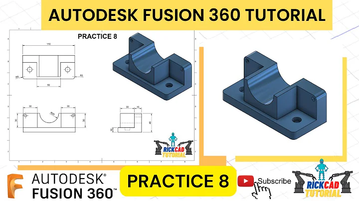 AUTODESK FUSION 360 TUTORIAL | PRACTICE | EXERCISE 8 | FUSION 360 TUTORIAL FOR BEGINNERS