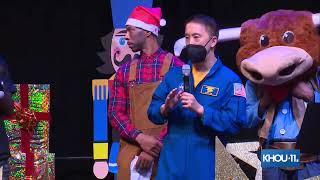NASA Astronaut Jonny Kim speaks on the International Space Station at Toys for Tots Foundation event