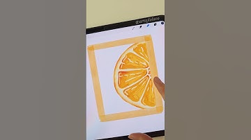 Orange Slice Procreate Digital Watercolor 🍊 #art #shorts #ipadart #digitalwatercolor #procreate