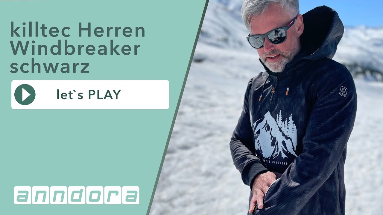 killtec Herren Windbreaker Hoodie mit Funktionshose in schwarz
